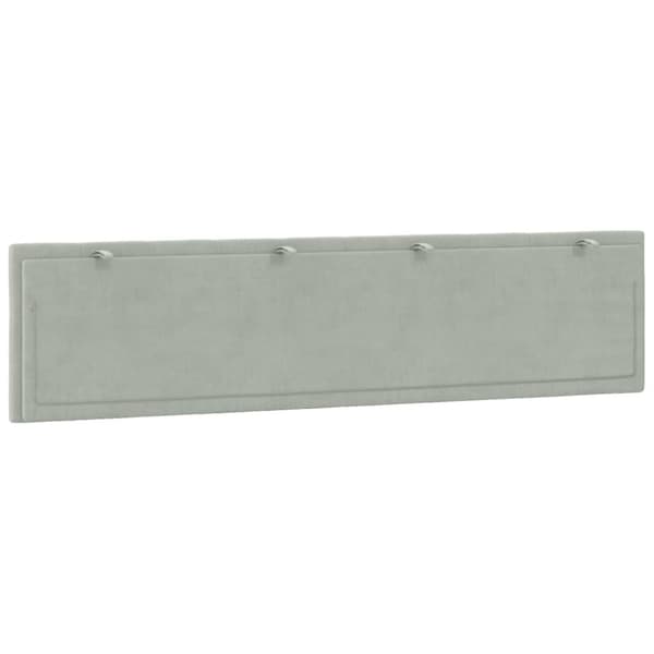 Headboard Cushion "Hanko" Light Grey 200 cm Velvet