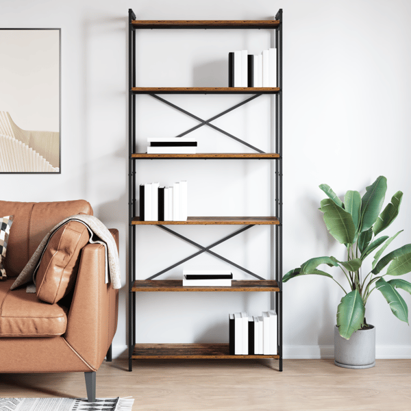 Hyllsystem Gammalt trä 80 x 30 x 189,5 cm Konstruerat trä
