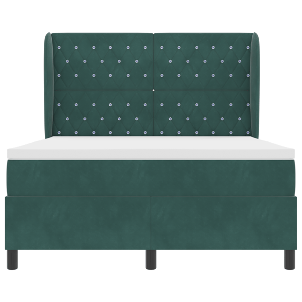 Bäddfjäder med huvudgavel Mörkgrön 200 x 140 cm Sammet