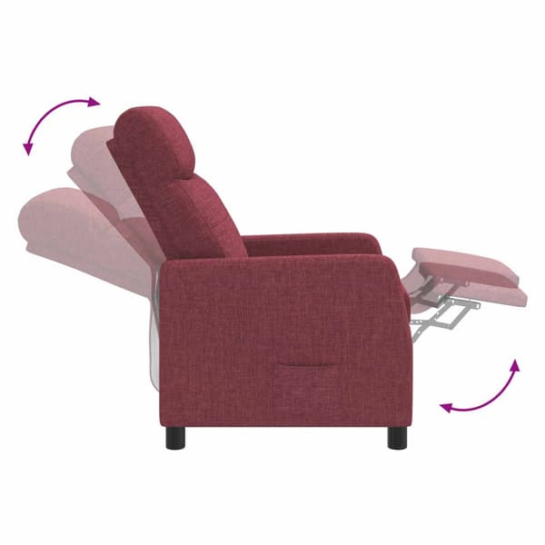 Massagefåtölj Vinröd Tyg