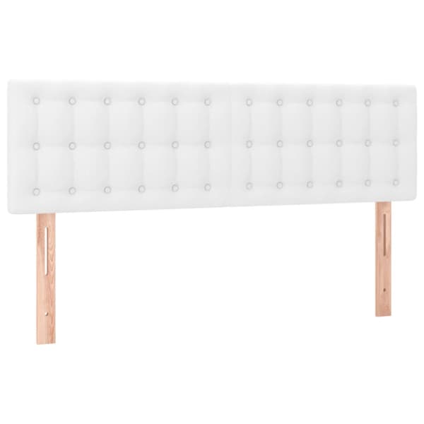 Ramsäng med madrass vit 140x190 cm konstläder