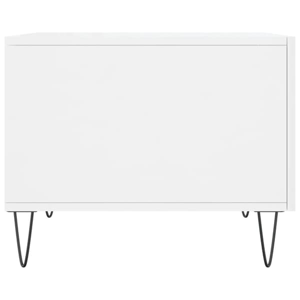 Soffbord vit högglans 50x50x40 cm konstruerat trä