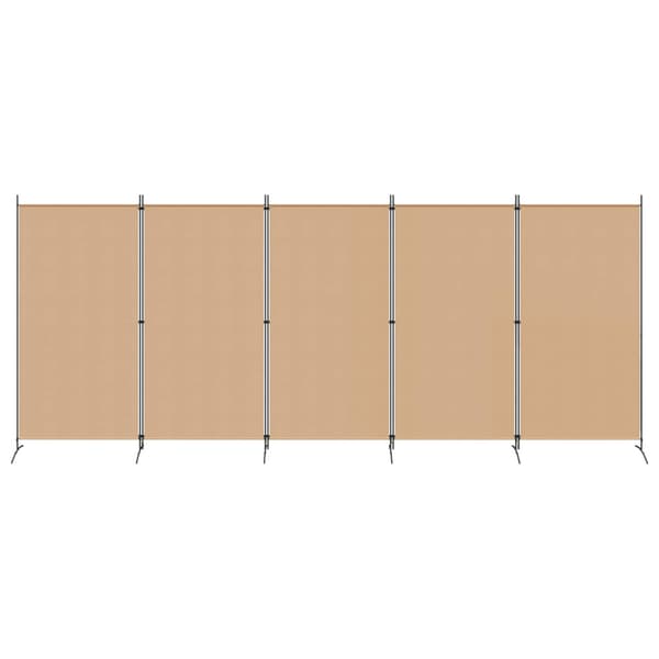 5-panel rumsavskiljare Beige 433 x 180 cm Tyg