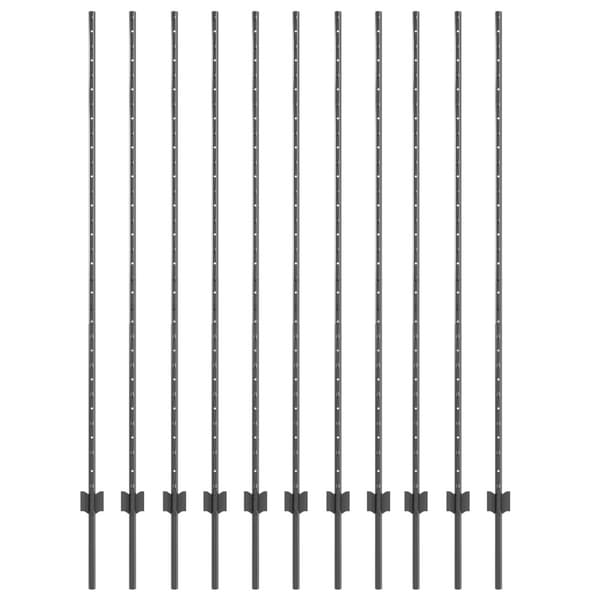 Stängselstolpe 11 pcs Grå 150 cm Stål