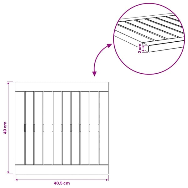 Bordsskiva 40,5 x 40 x 2 cm Rektangulär Massivt Akaciaträ