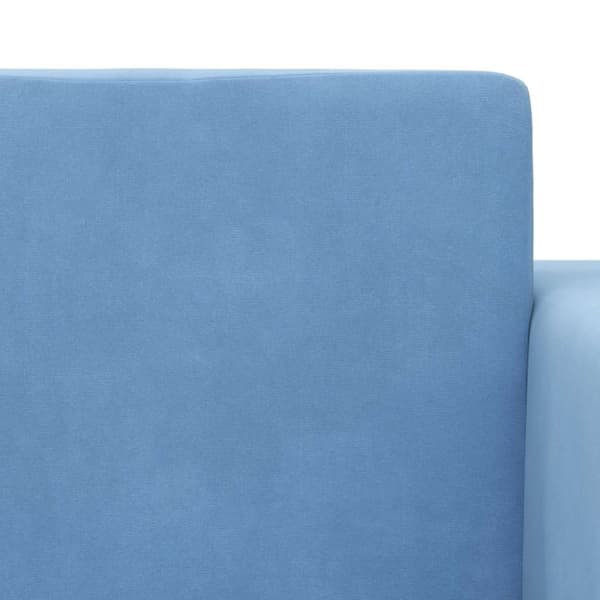 Bäddsoffa för barn 2-sits blå mjuk plysch