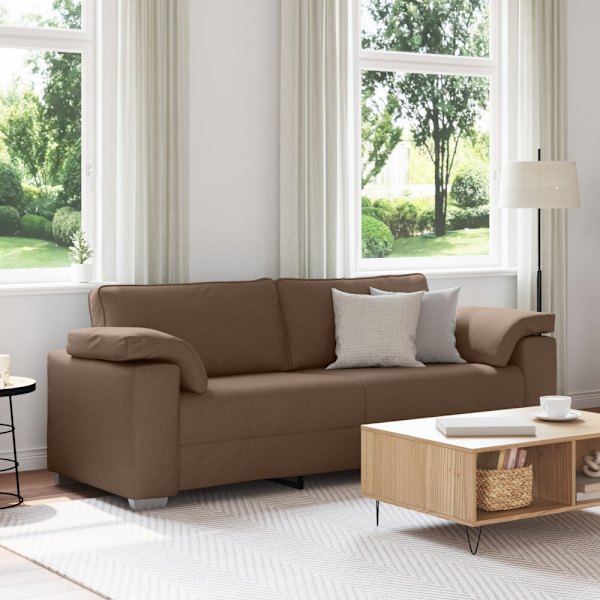 3-Sits soffa Brun 220 cm tyg