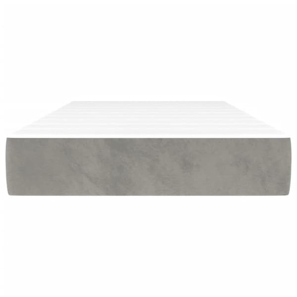Pocketresårmadrass medium ljusgrå 90x200x20 cm sammet