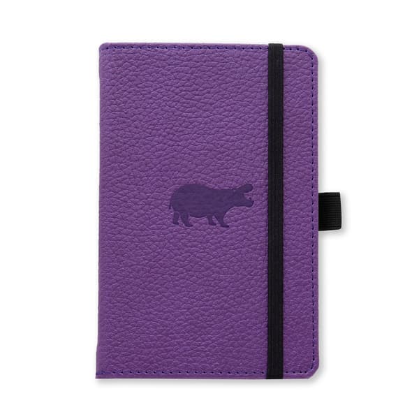 Dingbats* Wildlife A6 Pocket Lined - Purple Hippo Notebook