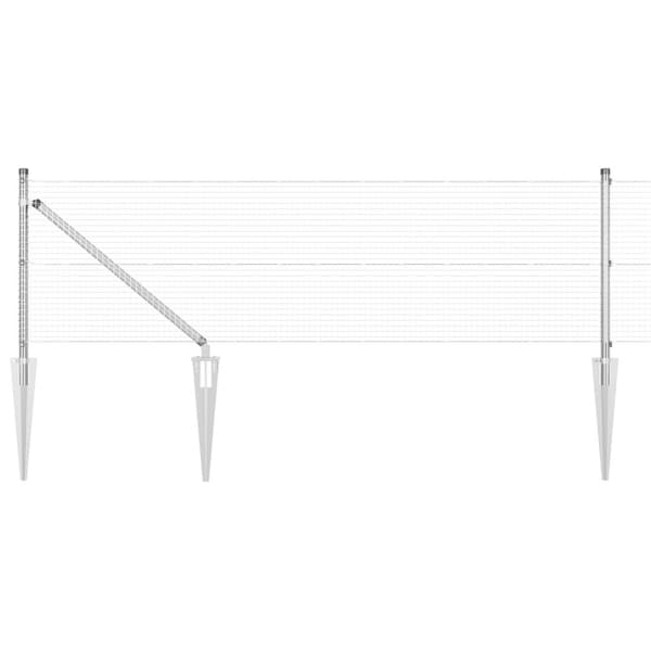 Stängselstolpe Silver 25 x 0,4 m (19 x 19 mm mesh) Stål