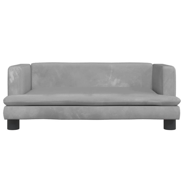 Hundbädd ljusgrå 80x45x30 cm sammet