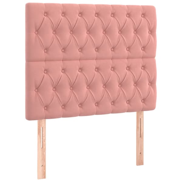 Ramsäng med madrass rosa 90x190 cm sammet