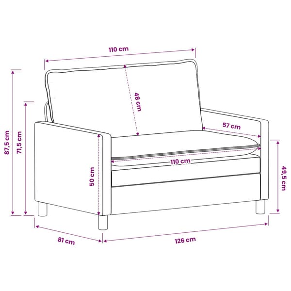 Soffa Ljusgrå 126 x 81 x 87,5 cm Polyester