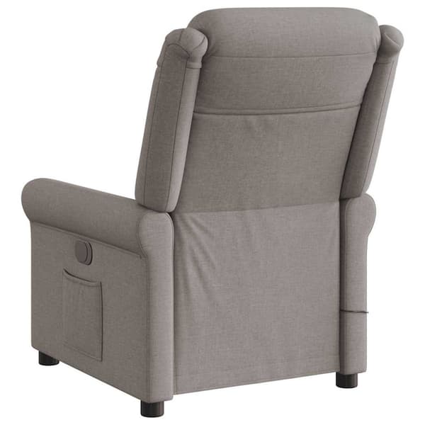Massagefåtölj taupe tyg