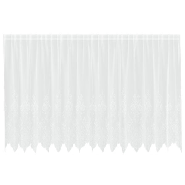 Spetsgardin med gardiner Blommor Vit 180 x 400 cm Polyester