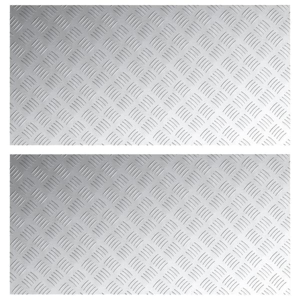 Trappsteg Rektangulär 2 pcs Silver 100 x 50 cm Aluminium
