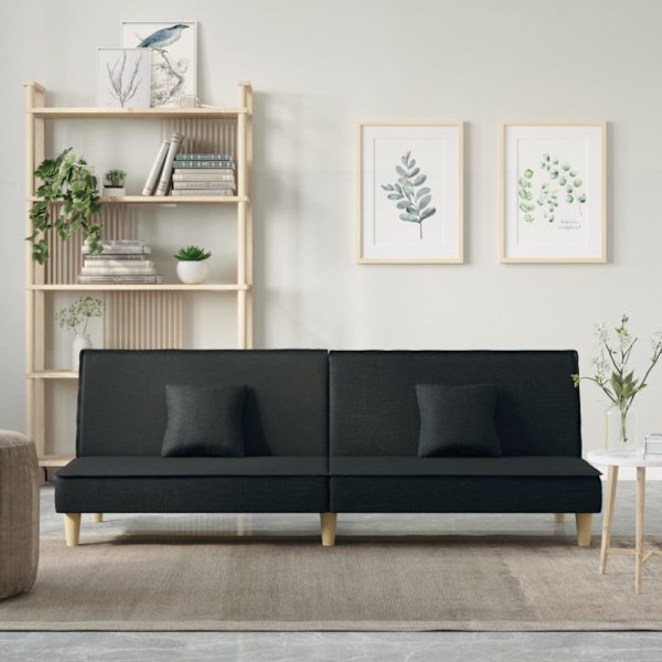 Bäddsoffa svart tyg