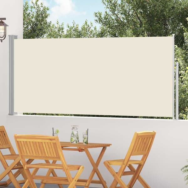 Infällbar sidomarkis 120 x 300 cm gräddvit