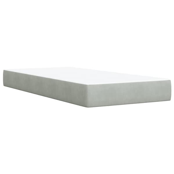 Ramsäng med madrass ljusgrå 100x200 cm sammet