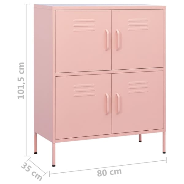 Förvaringsskåp rosa 80x35x101,5 cm stål