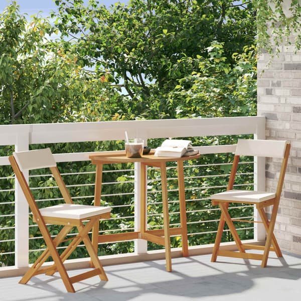 Utemöbler Bistro Stolar 2 pcs Gräddvit 40 x 53 x 80 cm
