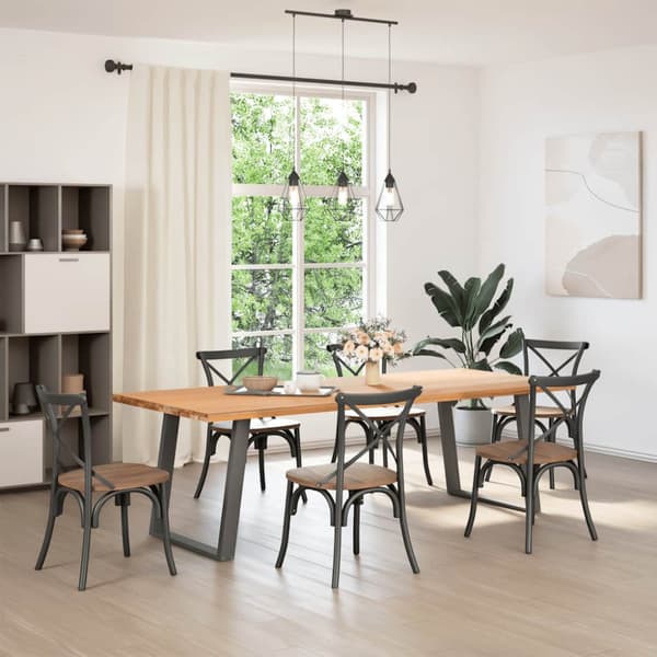 Matbordsben U-formade 2 st antracit 70x(72-73) cm stål