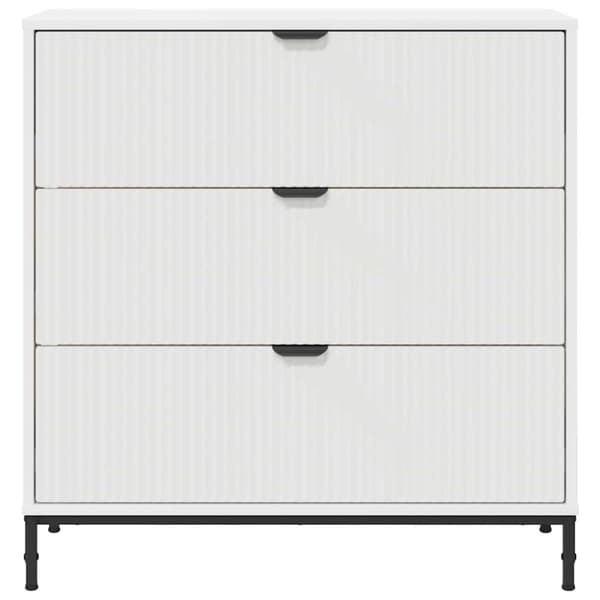 Sideboard med låda Vit 79,5 x 33 x 82 cm Konstruerat trä