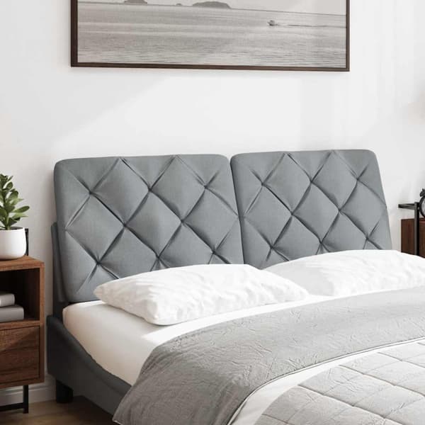 Headboard Cushion Light Grey 140 cm Fabric