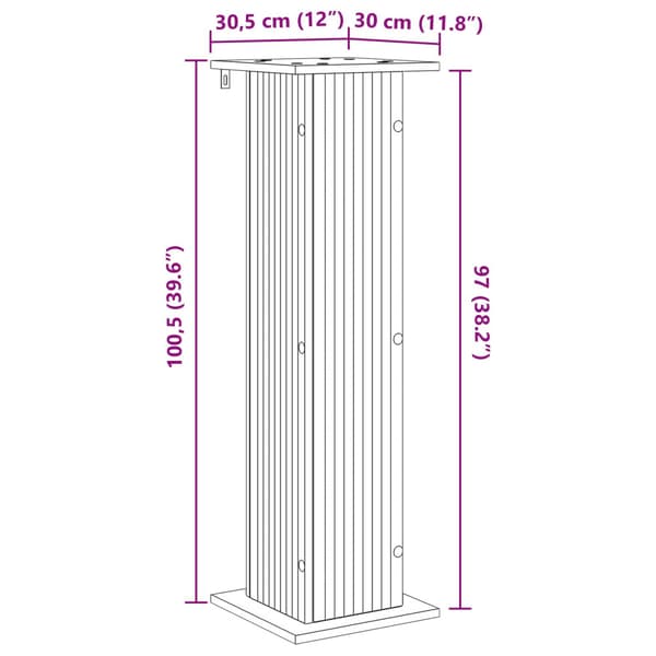 Växtställ Vit högglans 30,5 x 30 x 100,5 cm Konstruerat trä