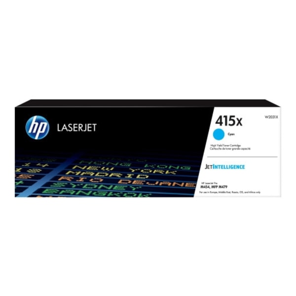 HP 415X - Lång livslängd - cyan - original - LaserJet - tonerkassett (W2031X)