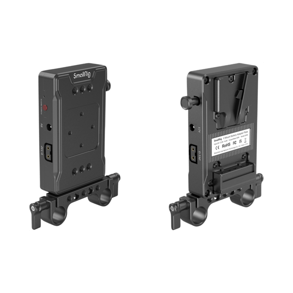 SmallRig 3498 Battery Adapter Plate V-Mount (Basic Version) with Dual Rod Clamp