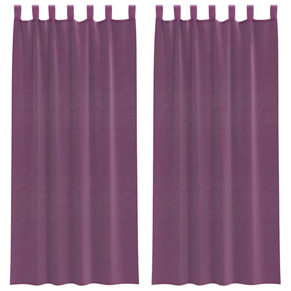 Voile gardiner med stångfickor 2 st lila