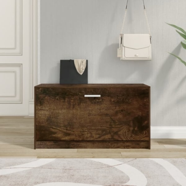 Skobänk rökfärgad ek 80x24x45 cm konstruerat trä