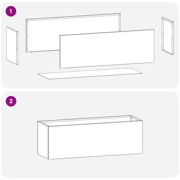 Trädgårdsplanterare 2 st Silver 60 x 20 x 20 cm