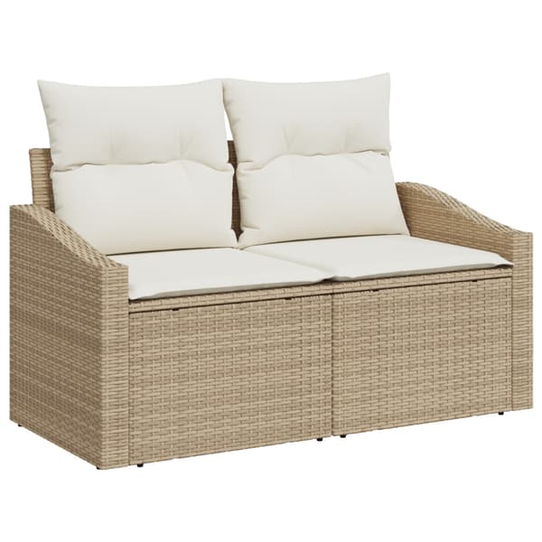 Trädgårdsoffset 6 pcs Beige och gräddfärgad konstrotting