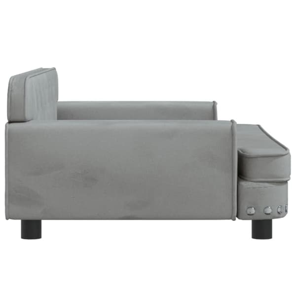 Hundbädd ljusgrå 90x53x30 cm sammet