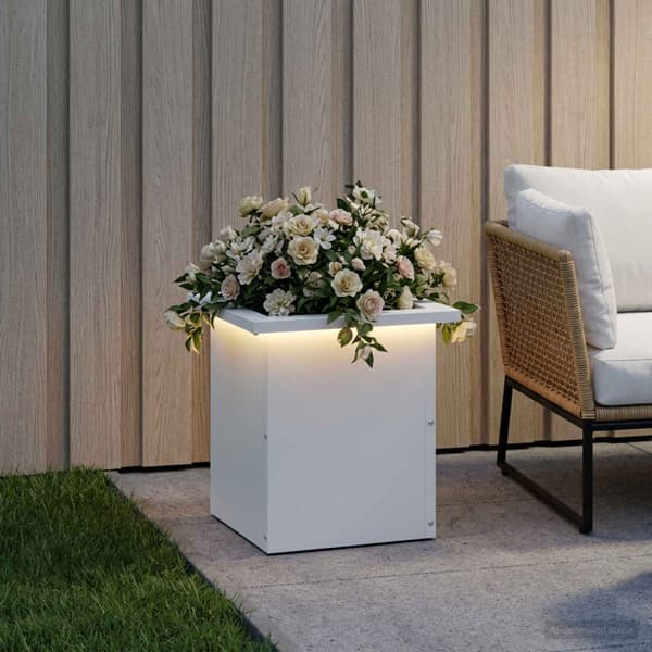 Odlingslåda med LED Vit 30 x 30 x 30 cm Stål