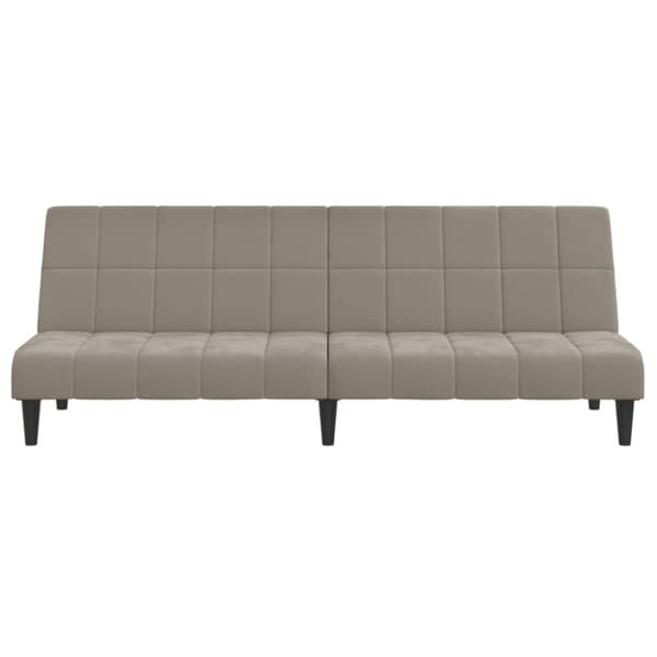 Bäddsoffa 2-sits ljusgrå sammet