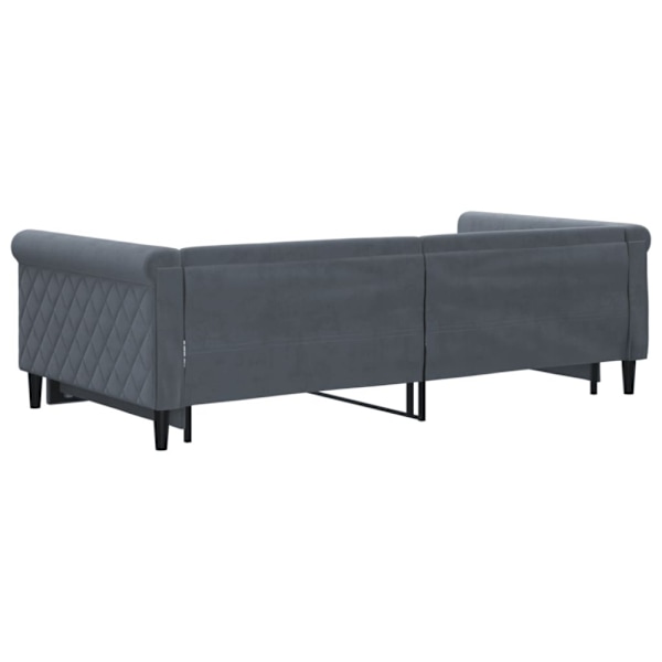 Dagbädd utdragbar mörkgrå 100x200 cm sammet