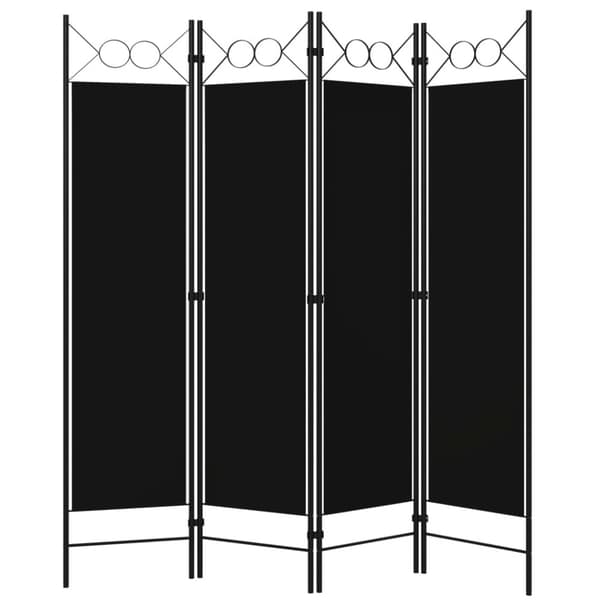 Rumsavdelare 4 paneler svart 160x180 cm