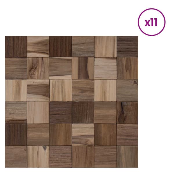 Väggpanel 11 st Naturlig 30 x 30 x 2 cm