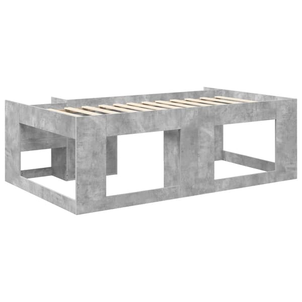 Barnsängsram med förvaring Betonggrå 90 x 200 cm