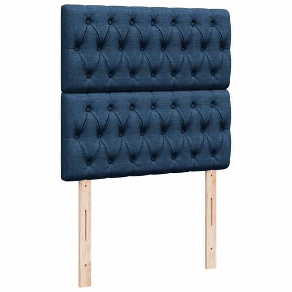 Ramsäng med madrass blå 90x200 cm tyg