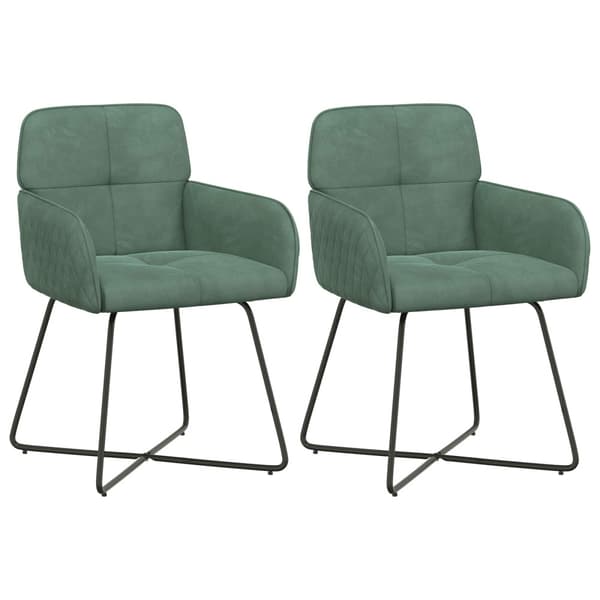 Matstolar 2 pcs Sammet Havgrön 59 x 56,5 x 86 cm