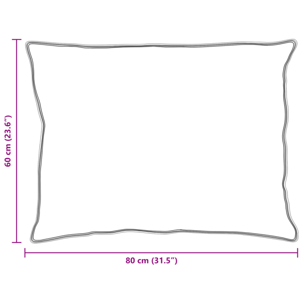 Kudde med kudde 2 pcs Vit 60 x 80 cm Bomull