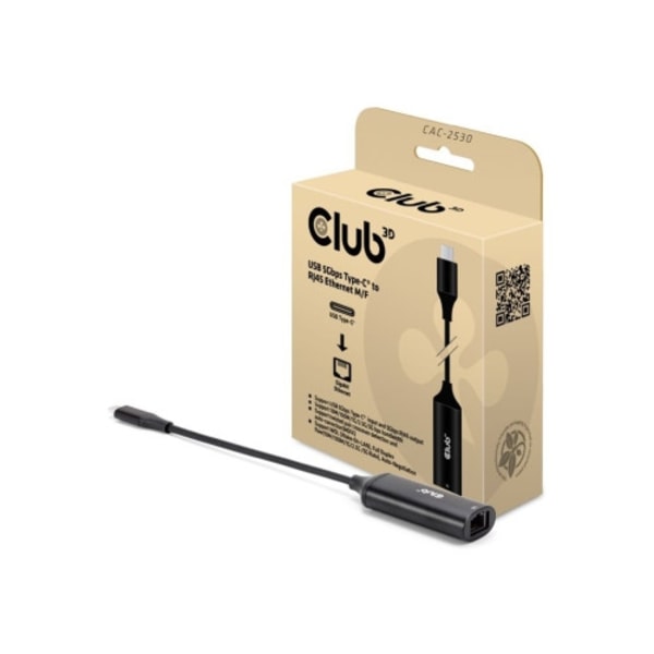 Club 3D - nätverksadapter - USB-C - 100M/1G/2.5G/5 Gigabit Ethernet x 1