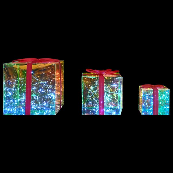 Prismatisk iriserande LED-presentbox 3 st Flerfärgsdesign