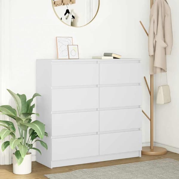 Skänk vit 100x35x99 cm konstruerat trä