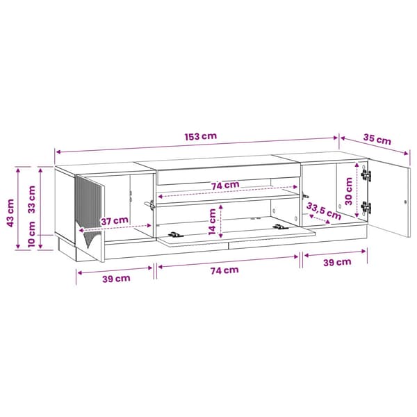 LED TV-skåp Artisan-ek Konstruerat trä