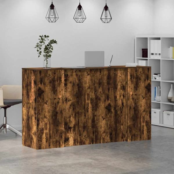 Receptionsdisk rökfärgad ek 180x50x103,5 cm konstruerat trä